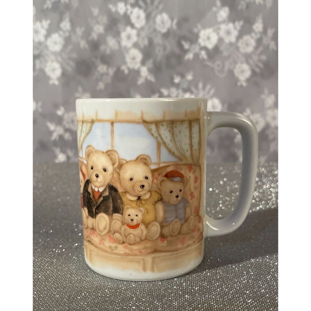 Vintage Otagiri Japan Teddy Bear Family Coffee Mug Ceramic Cottagecore Cute